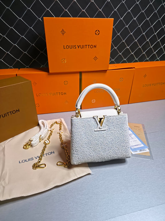Bolso LV dorado y blanca