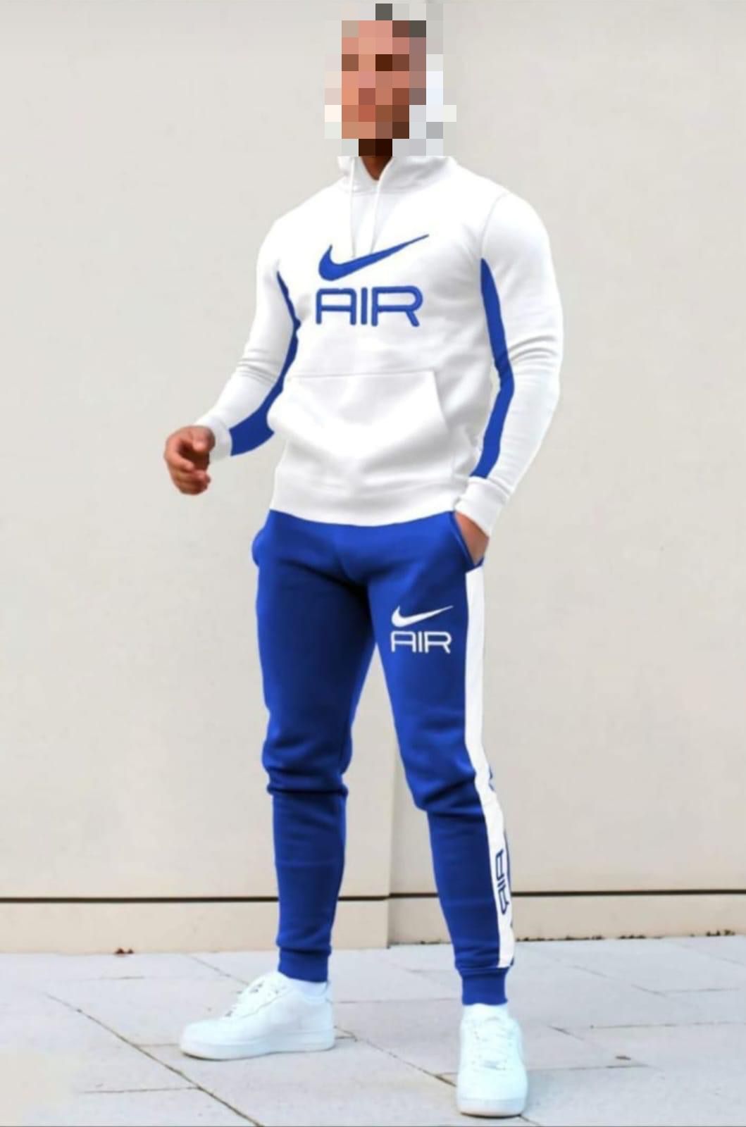 Chandals blanco azul nike logo air centro