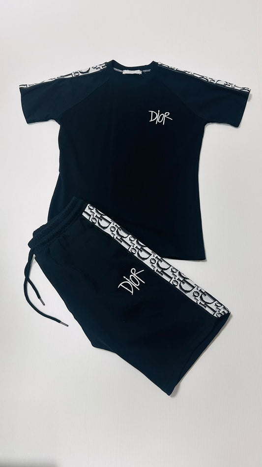 Conjunto Dior negro logo blanco