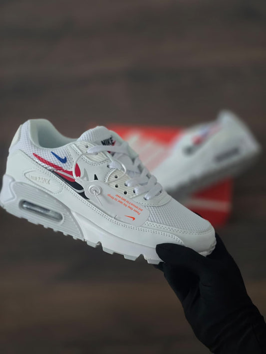 Air max 90 blanca 3 logos