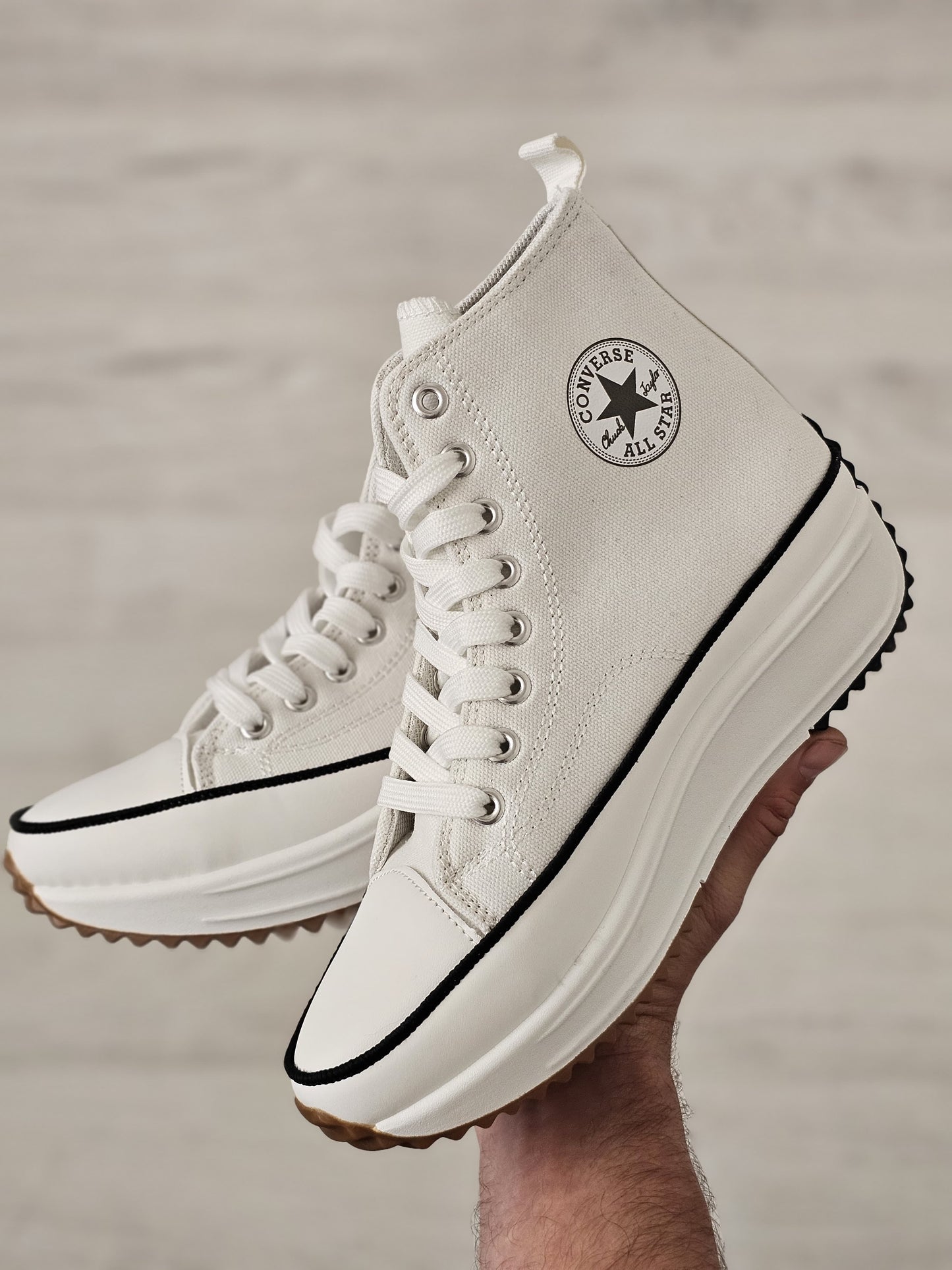 Converse run star blanca tela