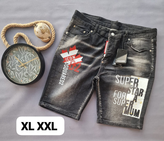 Pantalon corto negro detalles blancos y rojos  DSQUARED2