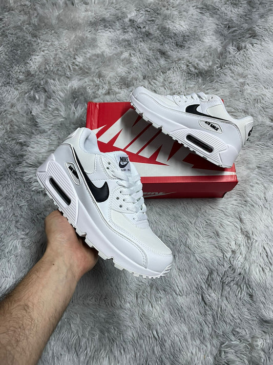 Air max 90 blancas logo negro