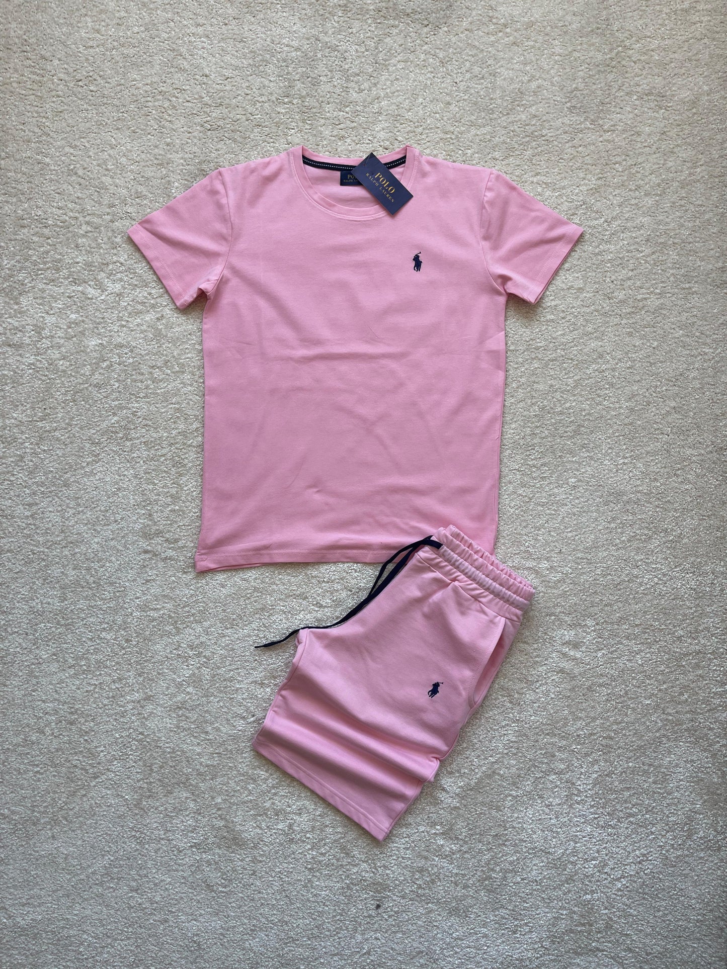 CONJUNTO Ralph Lauren rosa logo negro