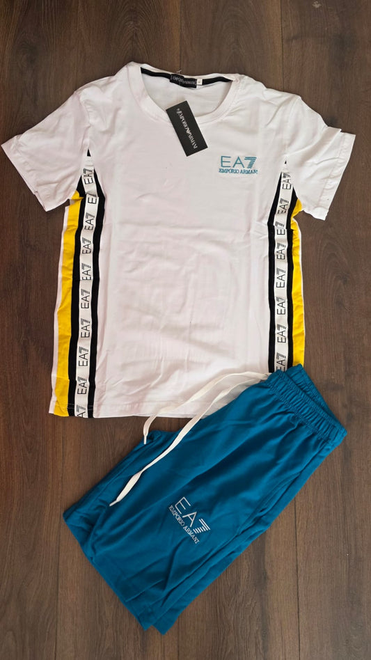 Conjunto verano emporio blanco azul