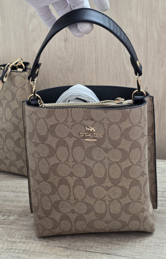 Bolso tote coach marron-negro