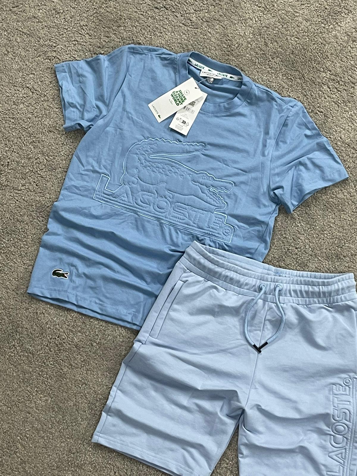 Conjunto lacoste azul logo en pecho