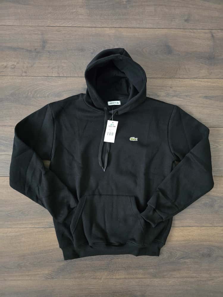 Sudadera lacoste negra gorro