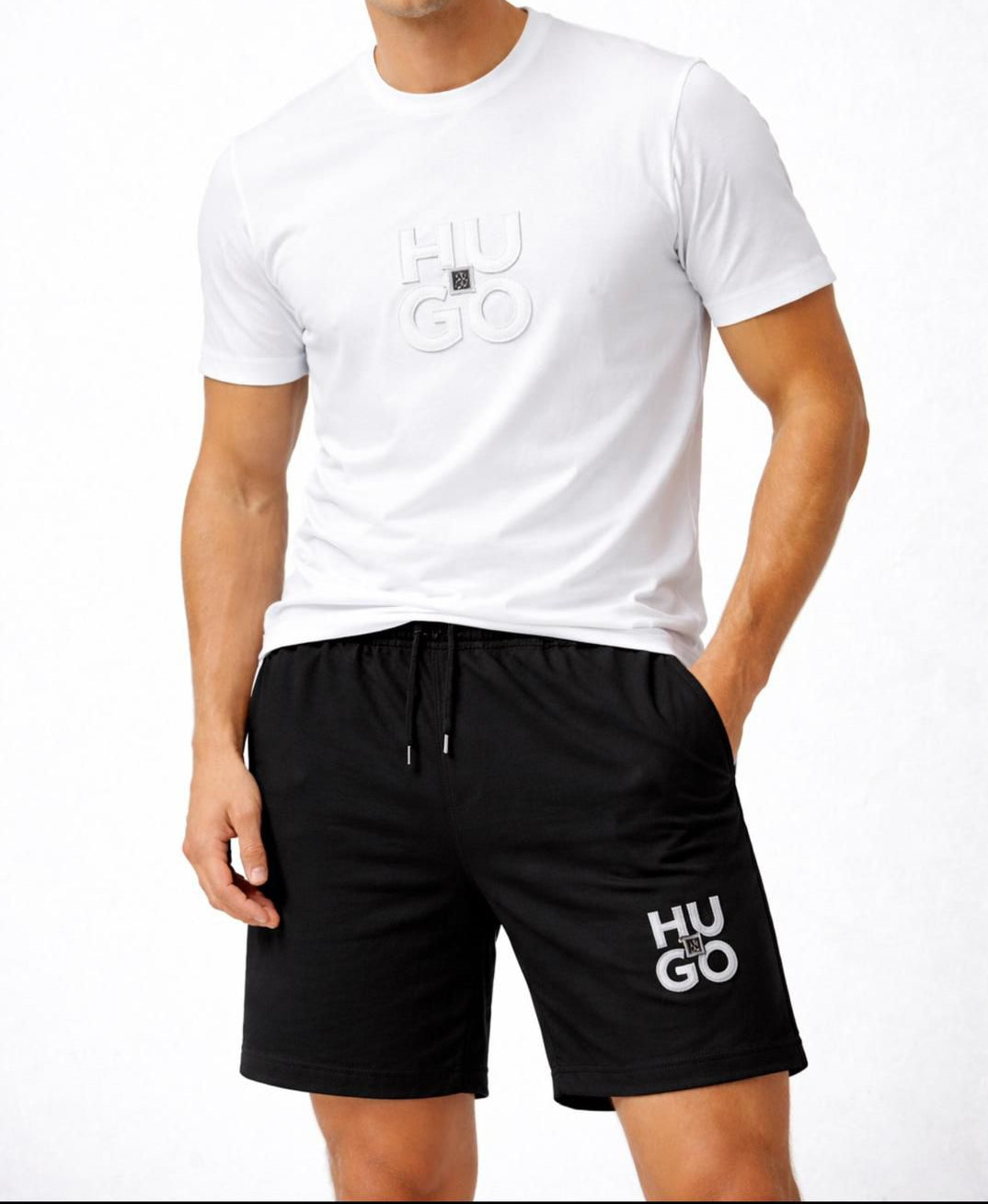 CONJUNTO HUGO BOSS blanco detalles negros