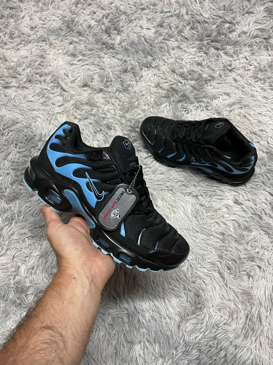 TN NEGRAS LOGO NEGRO CONTORNO AZUL DETALLES AZULES