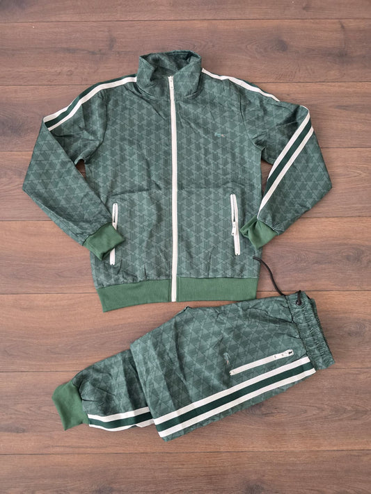 Chandals lacoste cremallera verde