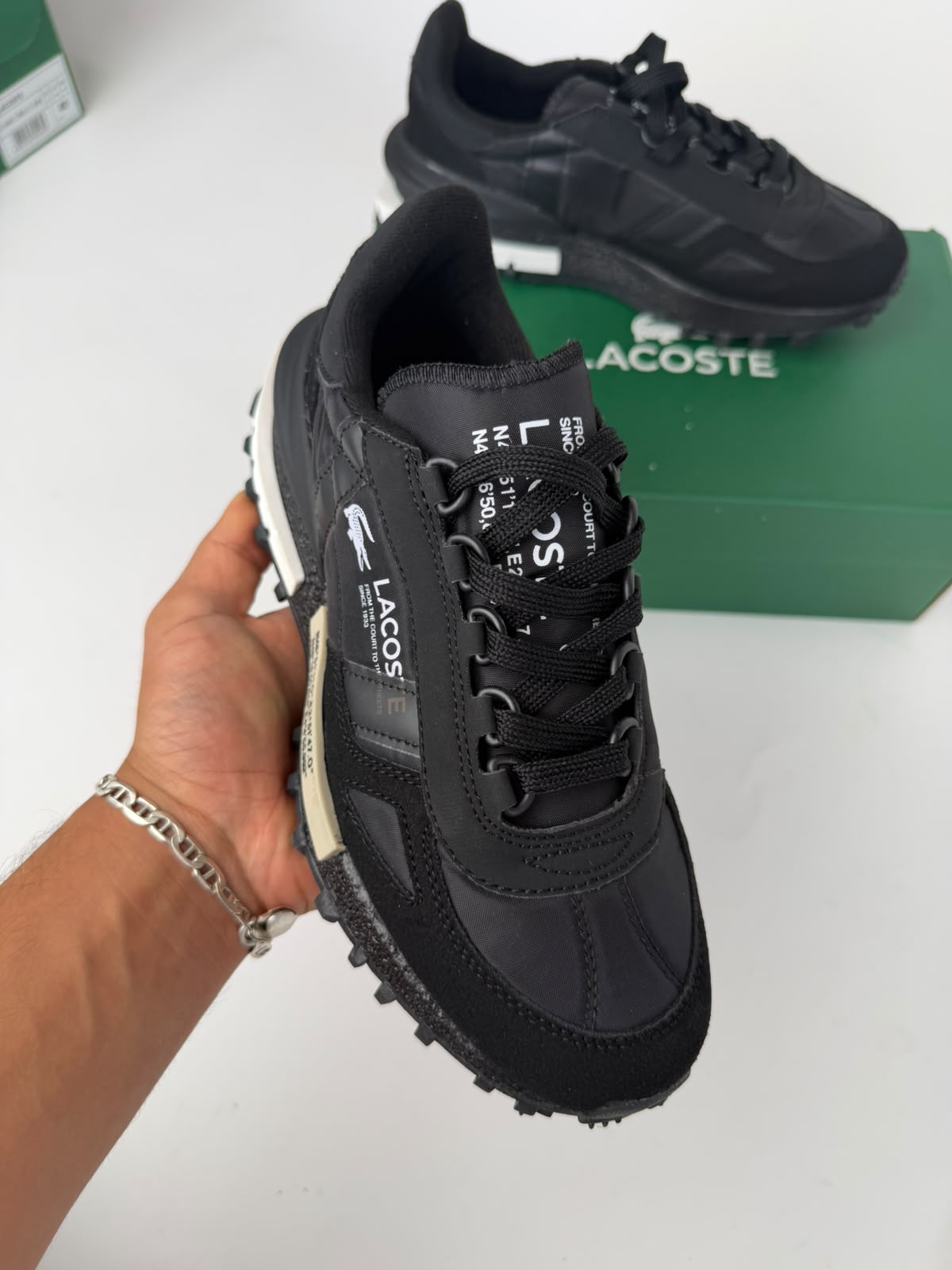 Zapatillas Lacoste Elite Active negras logo blanco