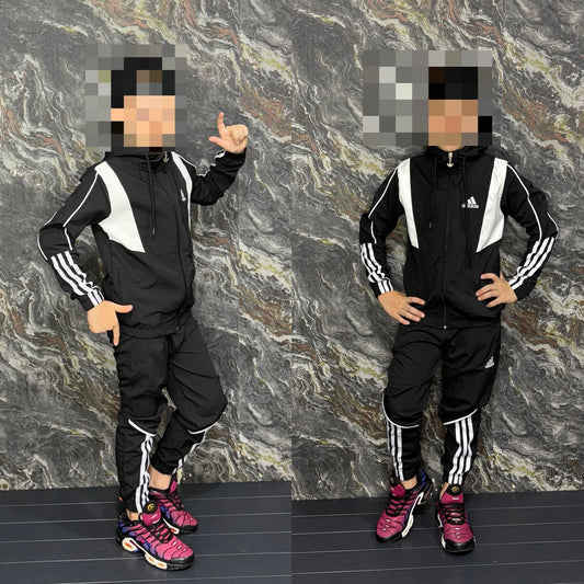 Chandal Adidas negro y blanco logo blanco niños