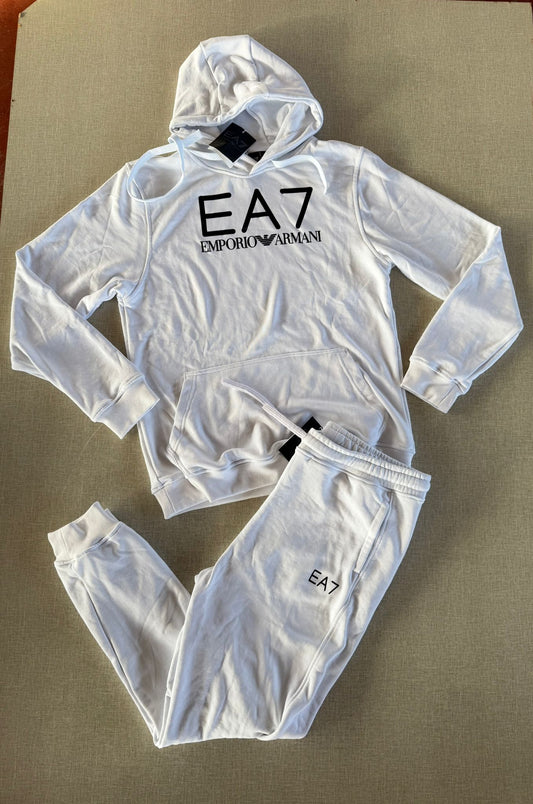 Chandal armani blanco logo negro