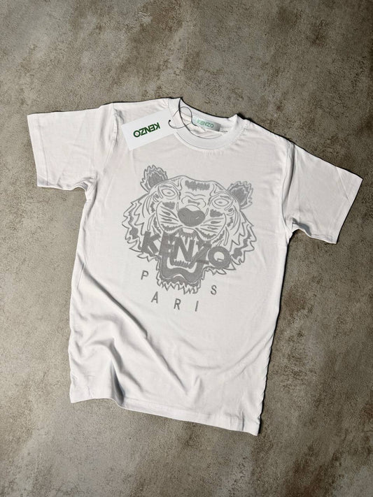 Camiseta Kenzo blanco logo gris