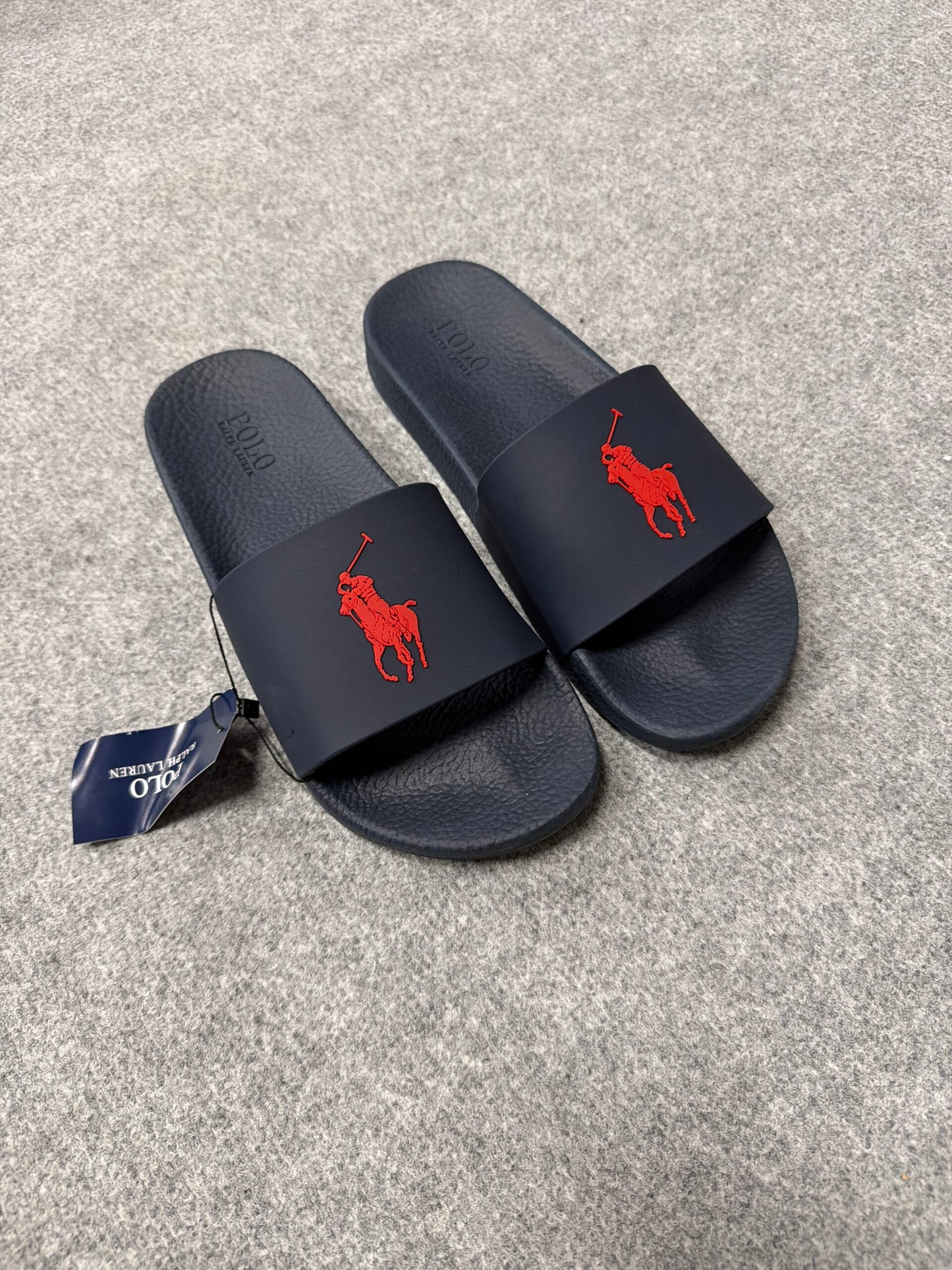 Chanclas ralph lauren azul logo rojo