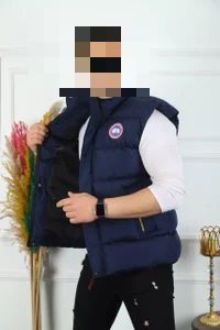 Chaleco Canada Goose azul marino logo azul