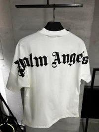 Camiseta Palm Angels oversize blanca logo negro