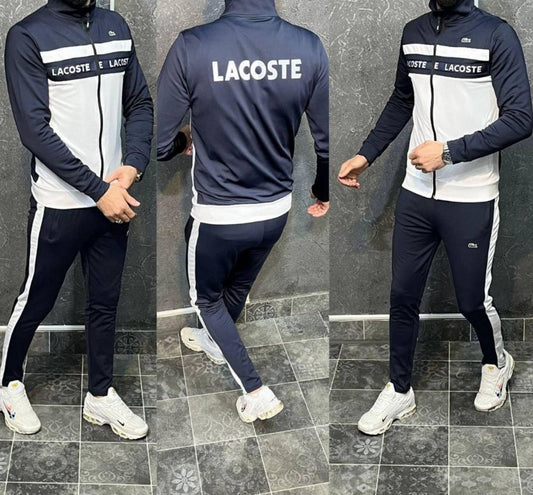 Chándal lacoste lycra azul marino y blanco