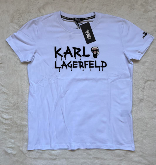 Camiseta blanca Karl Lagerfeld logo negro