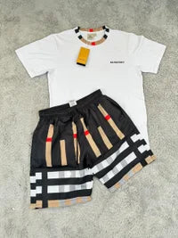 Conjunto burberry blanco logo negro