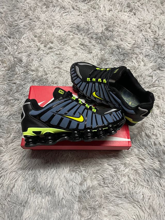 SHOX TL Negras y azules logo amarillo contorno negro