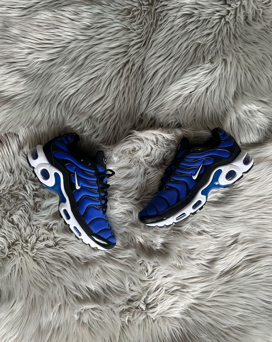 Nike TN Azules logo blanco detalles negros