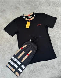 Conjunto burberry negro logo rojo