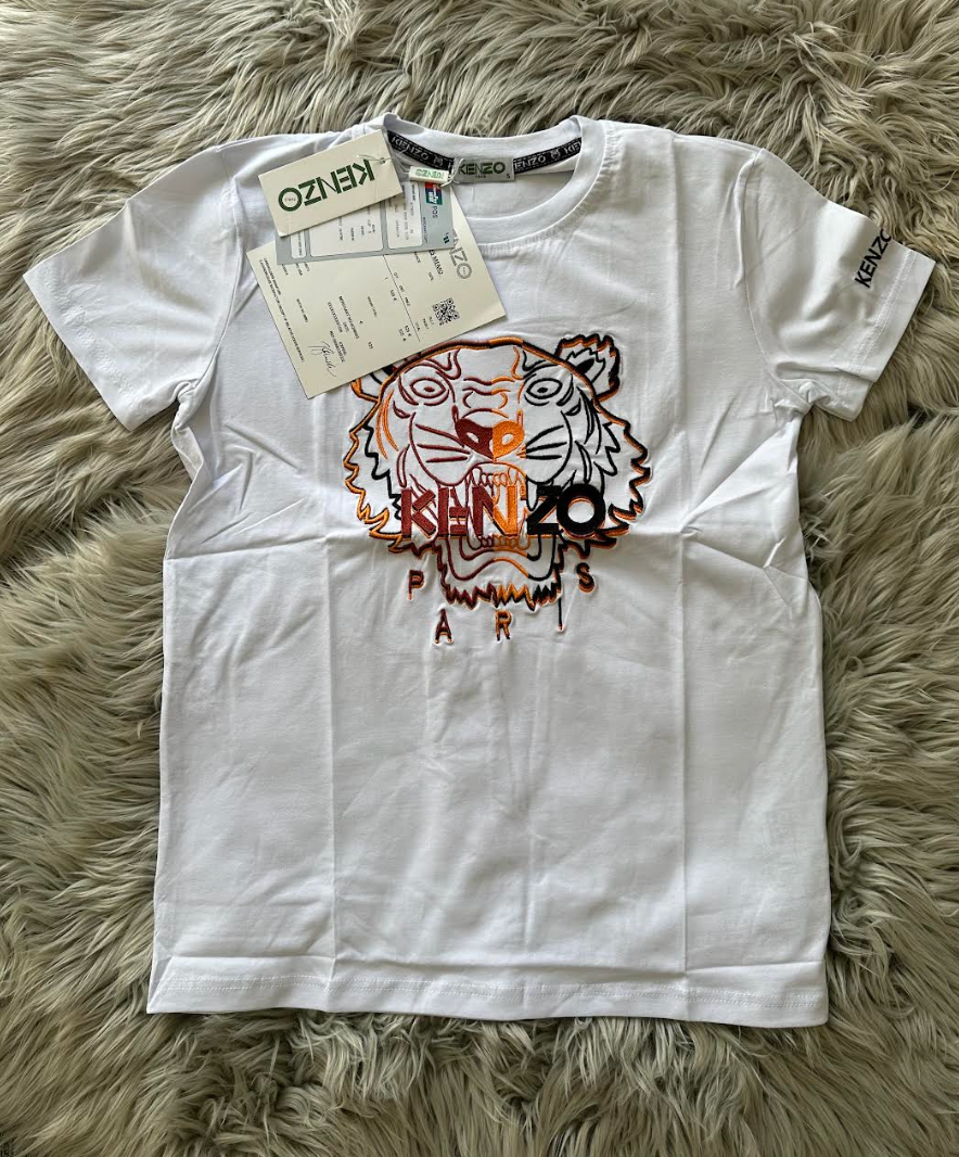 Camiseta blanco kenzo tricolor