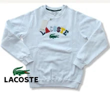 Sudadera LACOSTE blanca logo colores