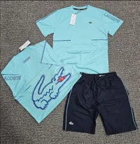 Conjunto Lacoste azul claro logo en espalda