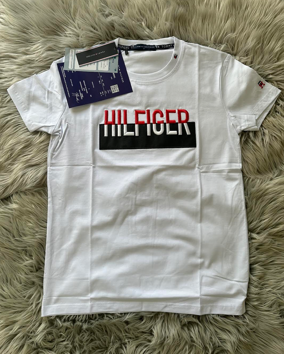 Camiseta blanco tommy logo bicolor