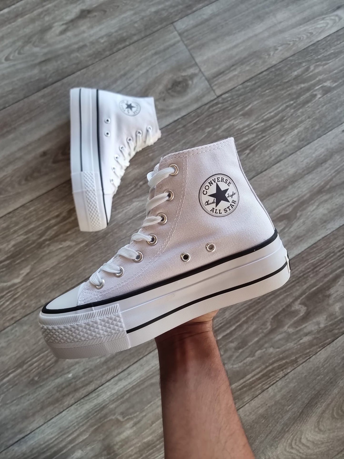 Convers bota blanca tela